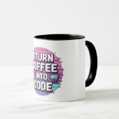 Café dans le code - Retro Pixel Art Mug (Devant droit)