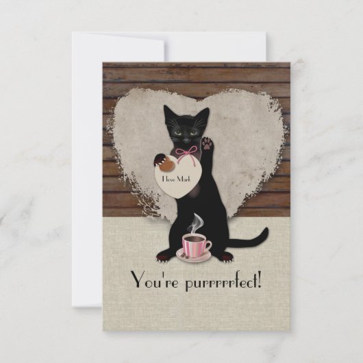Café de chat Carte Valentine personnalisée (Devant)