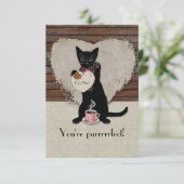 Café de chat Carte Valentine personnalisée (Debout devant)
