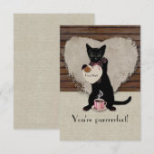 Café de chat Carte Valentine personnalisée (Devant / Derrière)