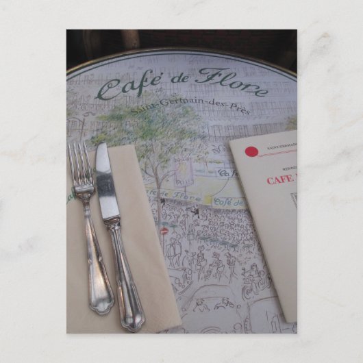 Cafe de Flore, Parijs, Frankrijk - Plaatsing, Menu (Voorkant)