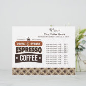 Café de la carte de menu (Debout devant)