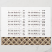 Café de la carte de menu (Dos)