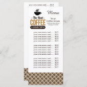 Café de la carte de menu (Devant / Derrière)