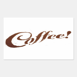 Café de marcs de café - autocollant de rectangle