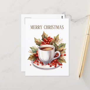 café de Noël ajouter le texte Carte postale