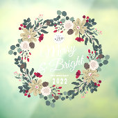 Cafe-decals, Merry en bright Raamsticker (Vel 3)