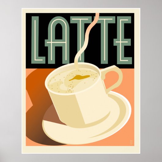 Cafe Deco Latte Poster (Voorkant)