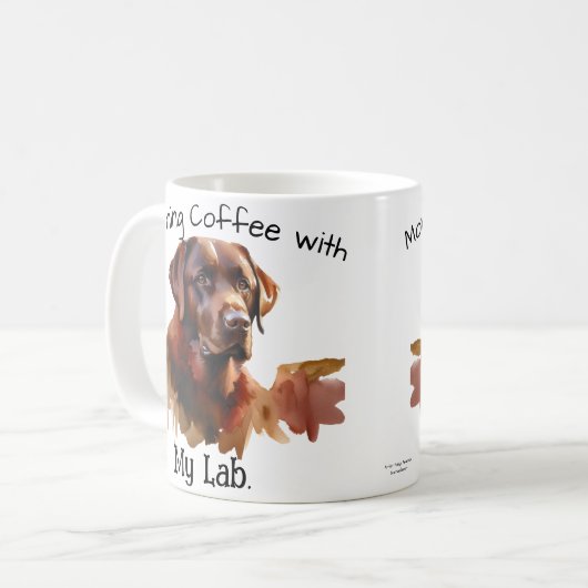 Café du matin avec ma Mug moderne Labrador (Devant gauche)