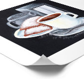 Cafe du Monde in Black Poster (Hoek)