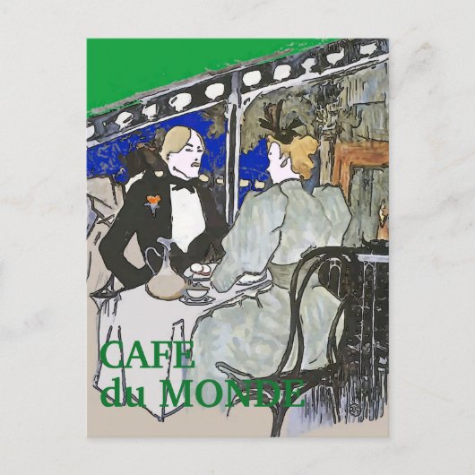 Cafe Du Monde Vintage Stijl Ansichtkaart Briefkaart (Voorkant)