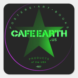 Cafe Earth Musuem Vierkante Sticker