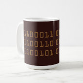 Café écrit dans une tasse à code binaire, brun (Devant gauche)