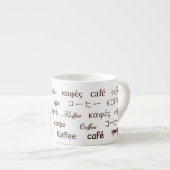 "Café" Écrit en 13 langues Bone China Mug (Devant droit)