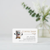 café éditable carte de visite (Debout devant)