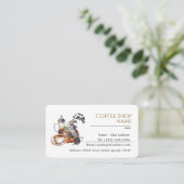 café éditable carte de visite (Debout devant)