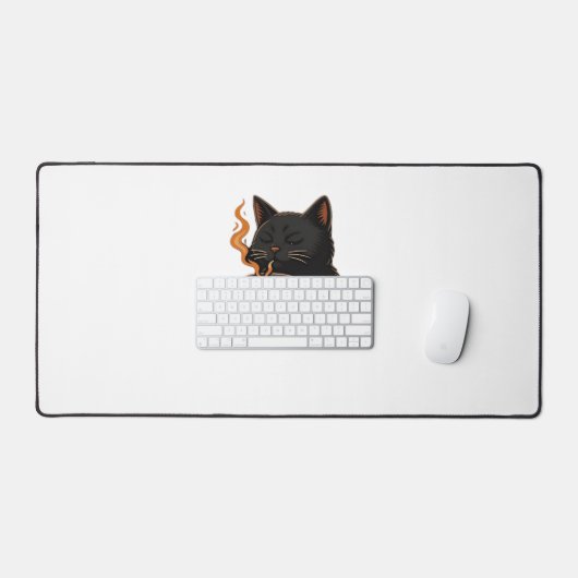 Café En Chat Foncé Avec Mug Crâne Surdimensionné T (Clavier et souris)
