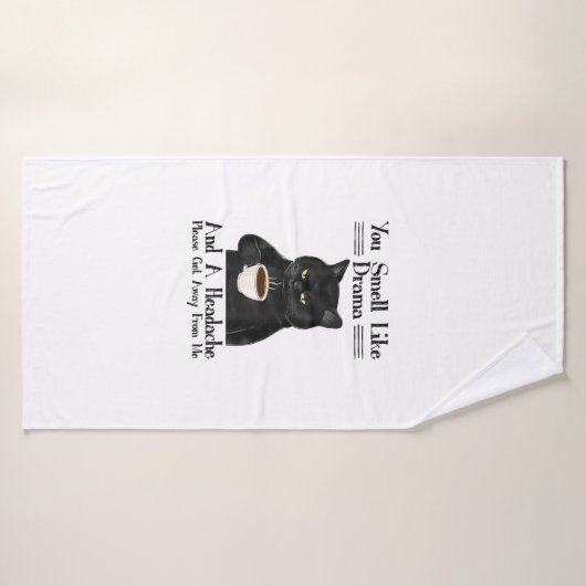 Café En Chat Noir Vous Sentez Comme Un Drame Et Un (Serviette de bain)