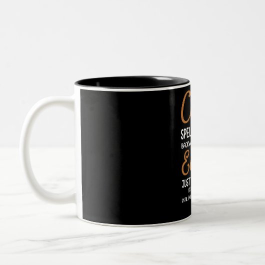 Café épelé à l'envers Mug de café à deux tons (Gauche)