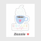 café est la vie Custom-Cut Vinyl Stickers (Feuille)