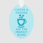 Café et amis aiment le coeur azure (devant)