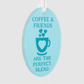 Café et amis aiment le coeur azure (devant)