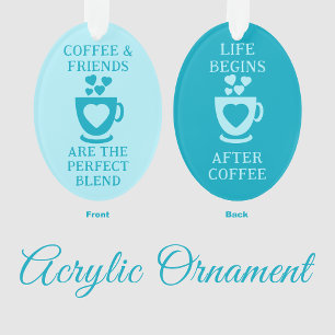 Café et amis aiment le coeur azure