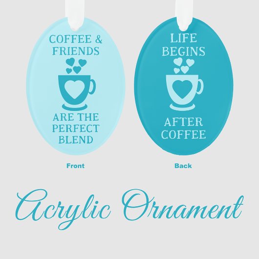 Café et amis aiment le coeur azure