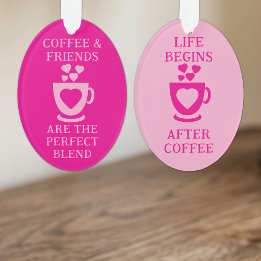 Café et amis cœurs roses amour
