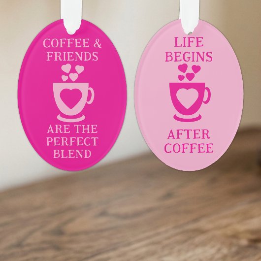 Café et amis cœurs roses amour