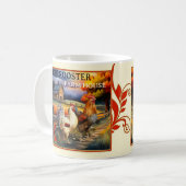 Café et baisers Rooster Farm House Mug (Devant gauche)