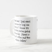 Café et cinq millions de dollars Mug drôle (Devant gauche)