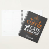 Café et Crochet Spiral Planner (Devant avec enveloppe)