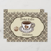 Café et gâteau, invitation à la douche nuptiale da (Devant / Derrière)