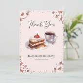 Café et gâteaux Carte de remerciements d'anniversa (Debout devant)