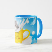 "Café et lait avec un chaton mignonne" Mug (Devant droit)