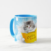 "Café et lait avec un chaton mignonne" Mug (Devant gauche)