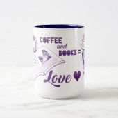 Café et livres Aimer lire Mug personnalisé (Centre)