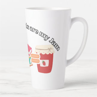 Café et livres sont ma confiture grande latte Mug