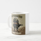 Café et prêt au combat - Mug de café patriotique (Devant gauche)