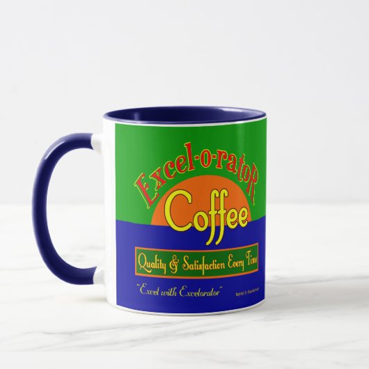 Café Excelorateur Dit Retro Étiquette Art Mug (Gauche)