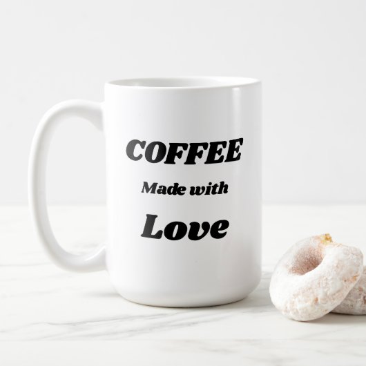 Café fait avec la tasse d'amour (Avec donut)
