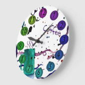 Café Floating 3D couleurs Design Horloge murale 30 (Angle)