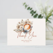 Café Floral Carte de remerciements à thème Fête de (Debout devant)