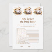 Café Floral qui connaît la mariée meilleures carte (Devant)