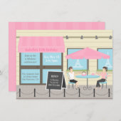 Café Français Paris Invitations de fête d'annivers (Devant / Derrière)