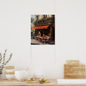 Café français Peinture Paysage Art Imprimer Poster (Cuisine)