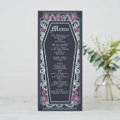 Café gothique Argent Rose Bleu Mariage Menu (Debout devant)