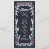 Café gothique Argent Rose Bleu Mariage Menu (Devant)