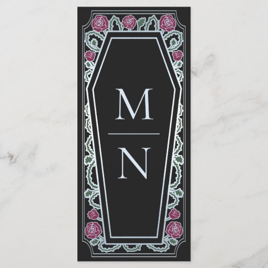 Café gothique Argent Rose Mariage noir Menu (Dos)